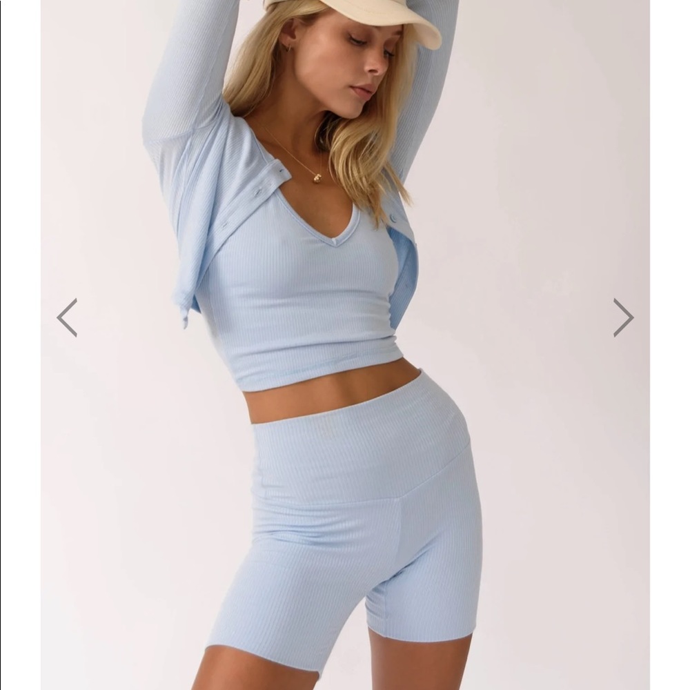 COPY - Skatie ribbed bike short in grey. XS